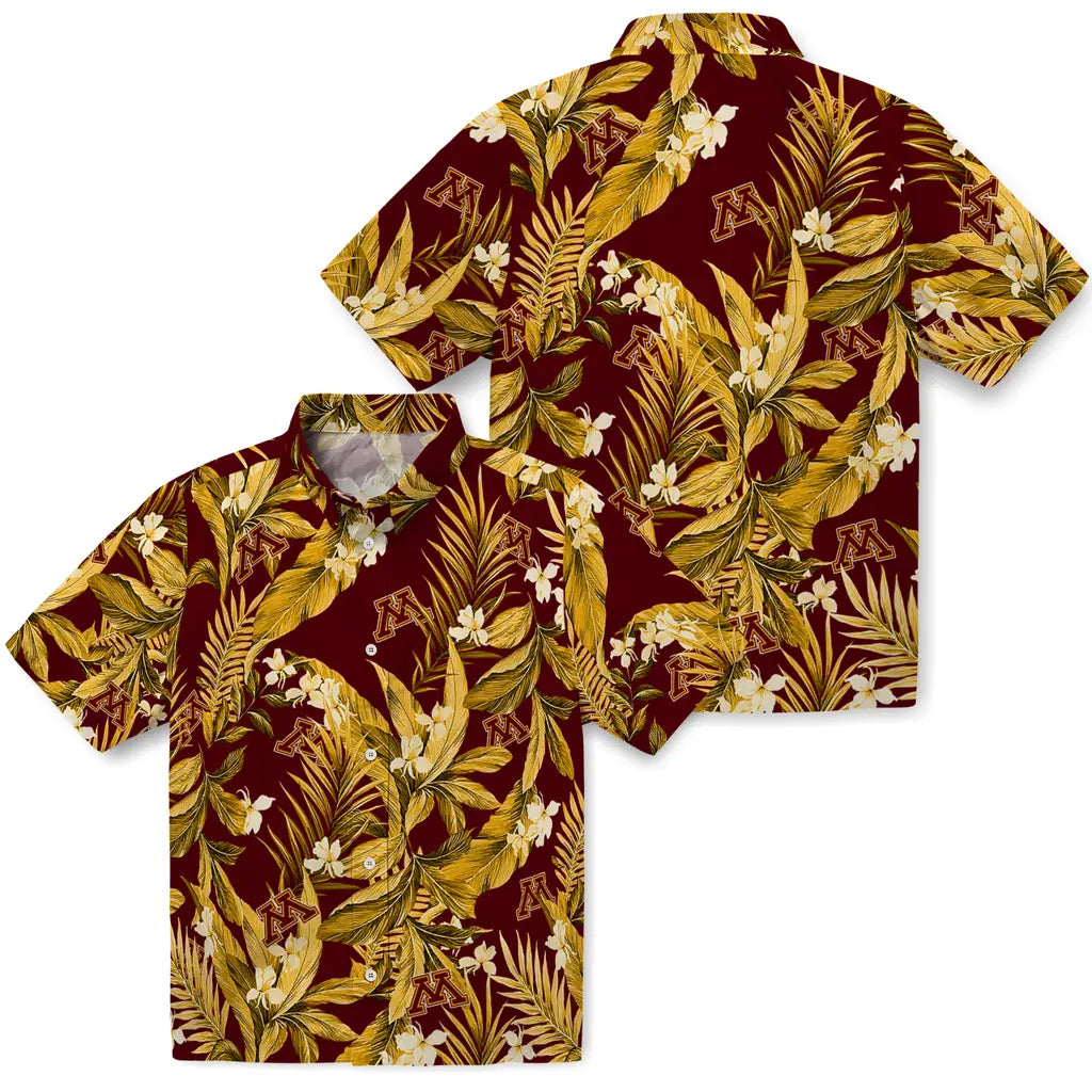 Minnesota Golden Gophers Hawaiian Shirt - Palm Leaves | Hula Hawaiian Shirts