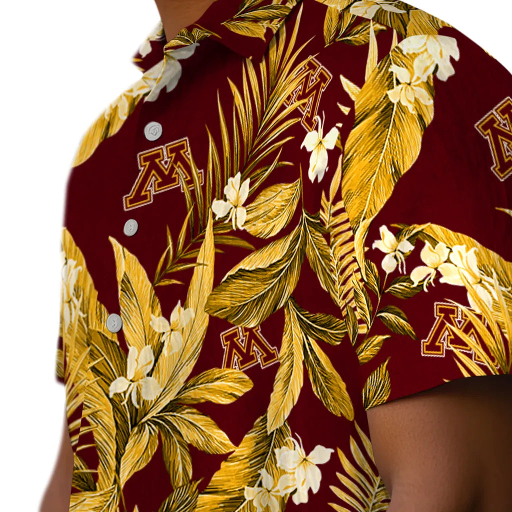 Minnesota Golden Gophers Hawaiian Shirt - Palm Leaves | Hula Hawaiian Shirts
