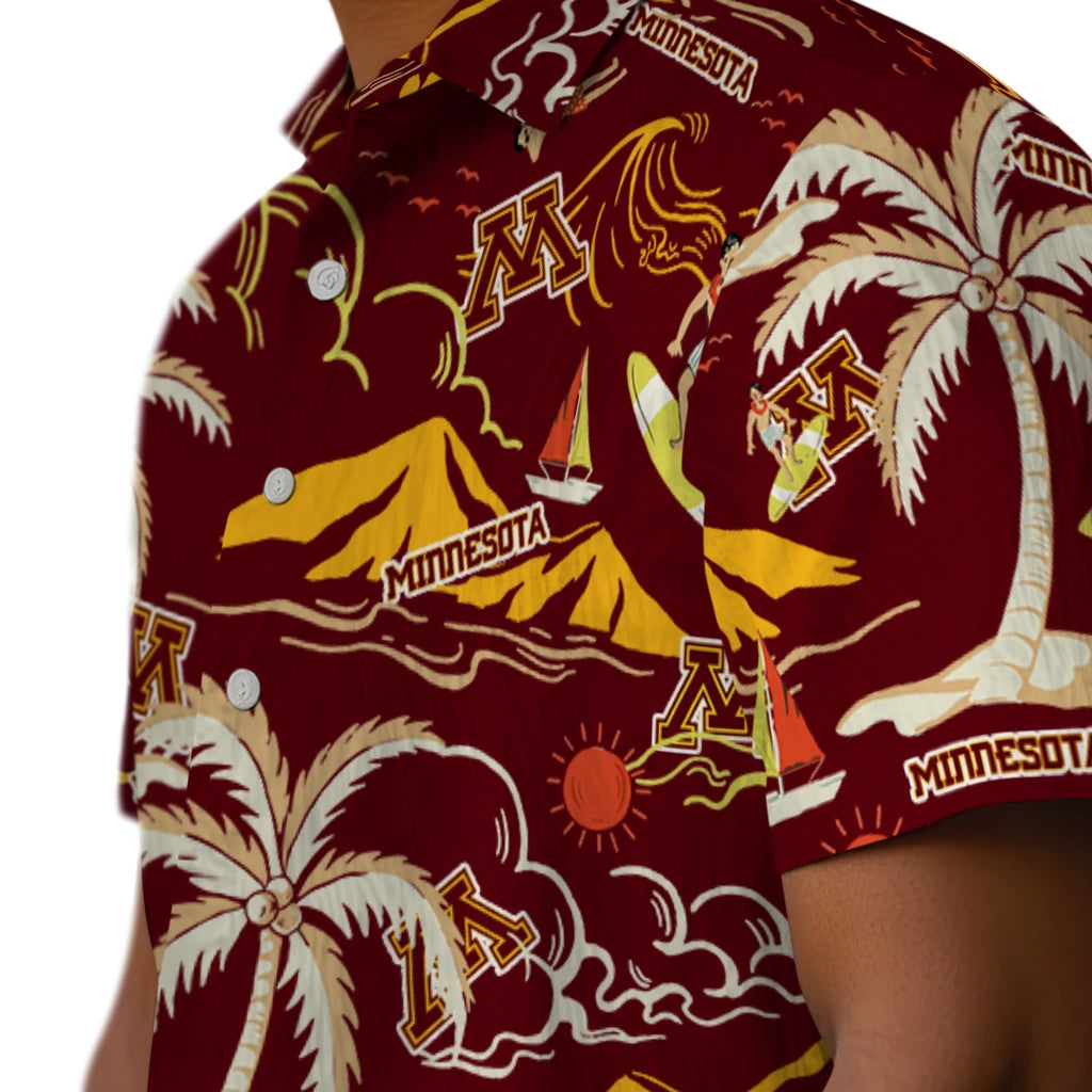 Minnesota Golden Gophers Hawaiian Shirt - Palm Tree Island | Hula Hawaiian Shirts