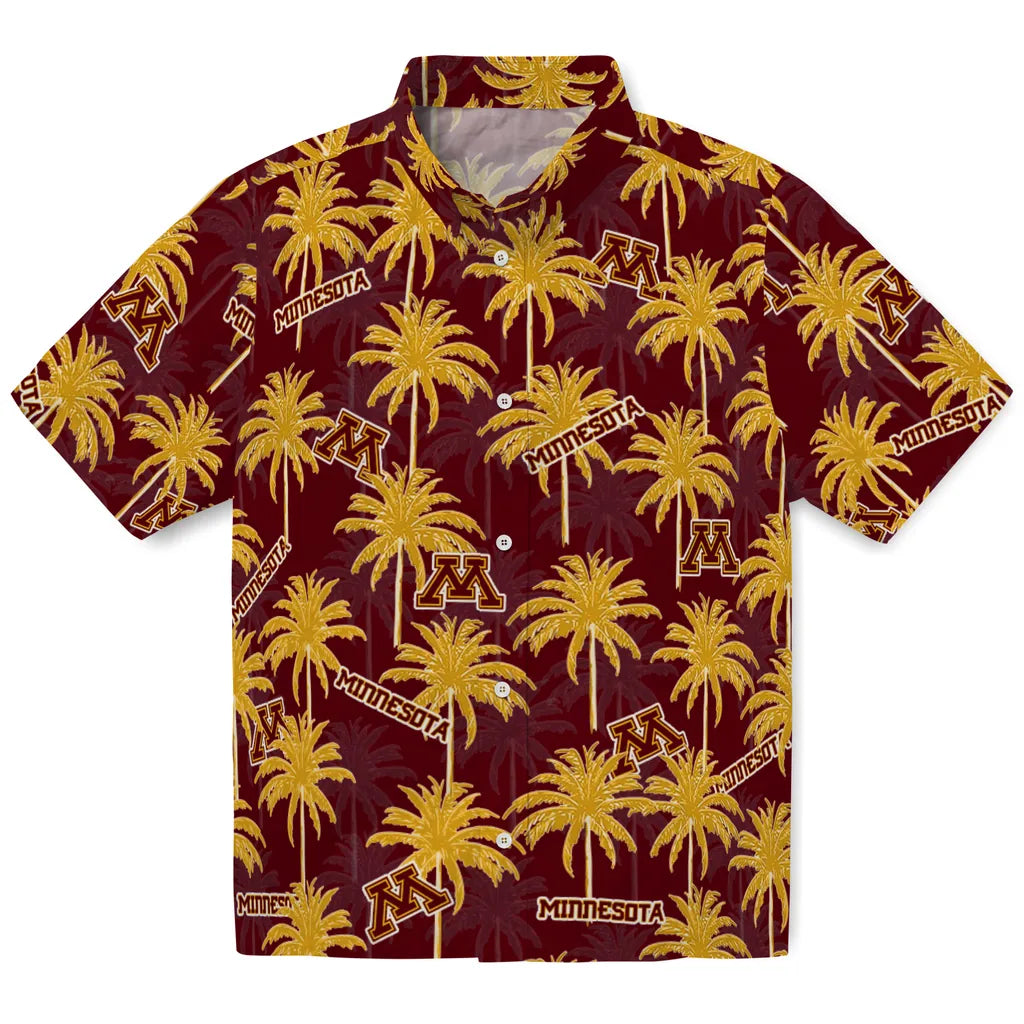 Minnesota Golden Gophers Hawaiian Shirt - Palm Tree Motif | Hula Hawaiian Shirts