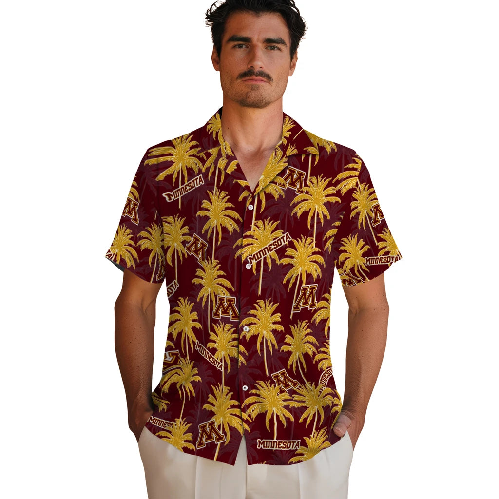 Minnesota Golden Gophers Hawaiian Shirt - Palm Tree Motif | Hula Hawaiian Shirts