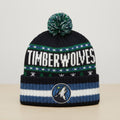 Timberwolves Forest Frost Ugly Sweater Pattern Beanie - 2025 NBA Cozy Winter Fan Cap - LeagueLockerGear