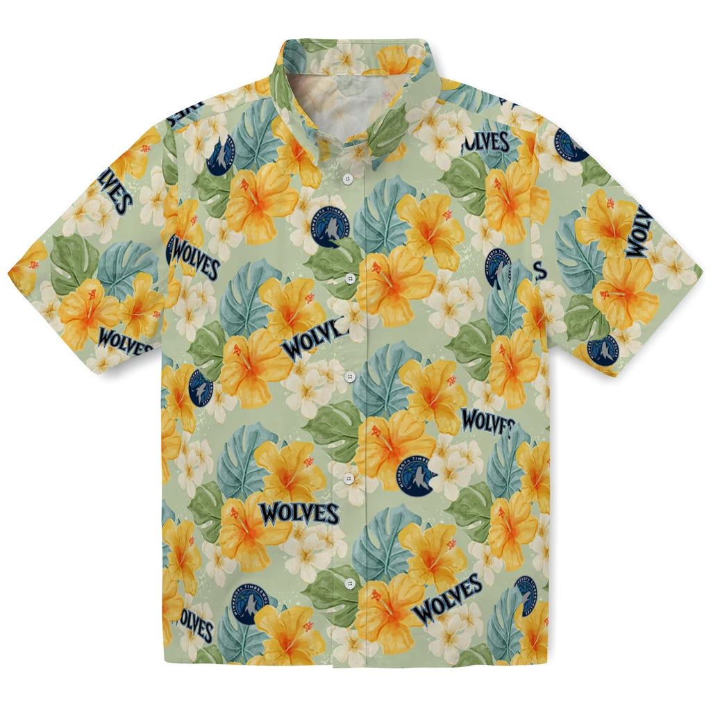 Minnesota Timberwolves Hawaiian Shirt - Hibiscus Mood | Hula Hawaiian Shirts