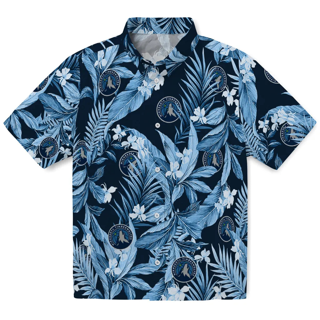 Minnesota Timberwolves Hawaiian Shirt - Palm Leaves | Hula Hawaiian Shirts
