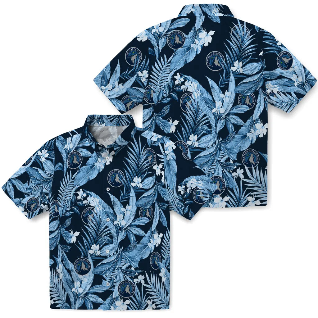 Minnesota Timberwolves Hawaiian Shirt - Palm Leaves | Hula Hawaiian Shirts