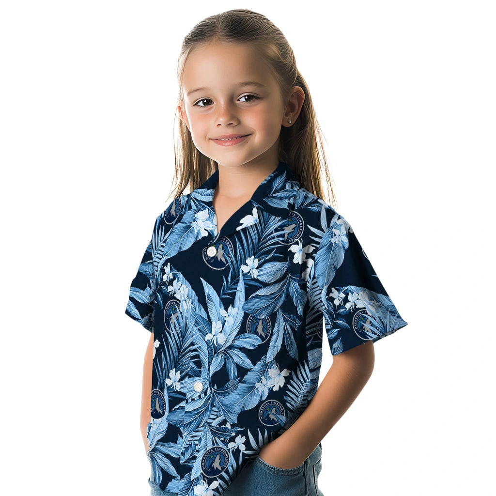Minnesota Timberwolves Hawaiian Shirt - Palm Leaves | Hula Hawaiian Shirts