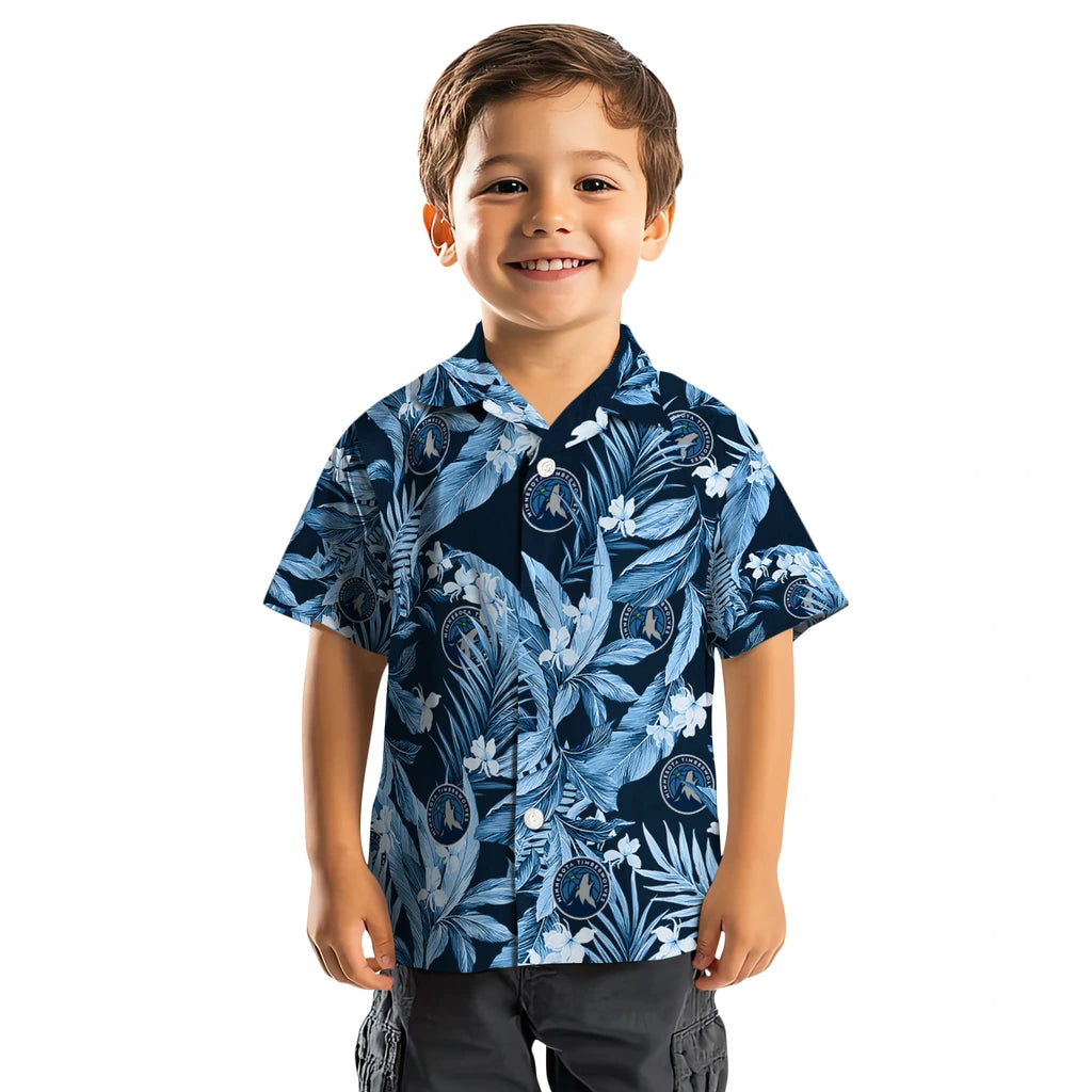 Minnesota Timberwolves Hawaiian Shirt - Palm Leaves | Hula Hawaiian Shirts