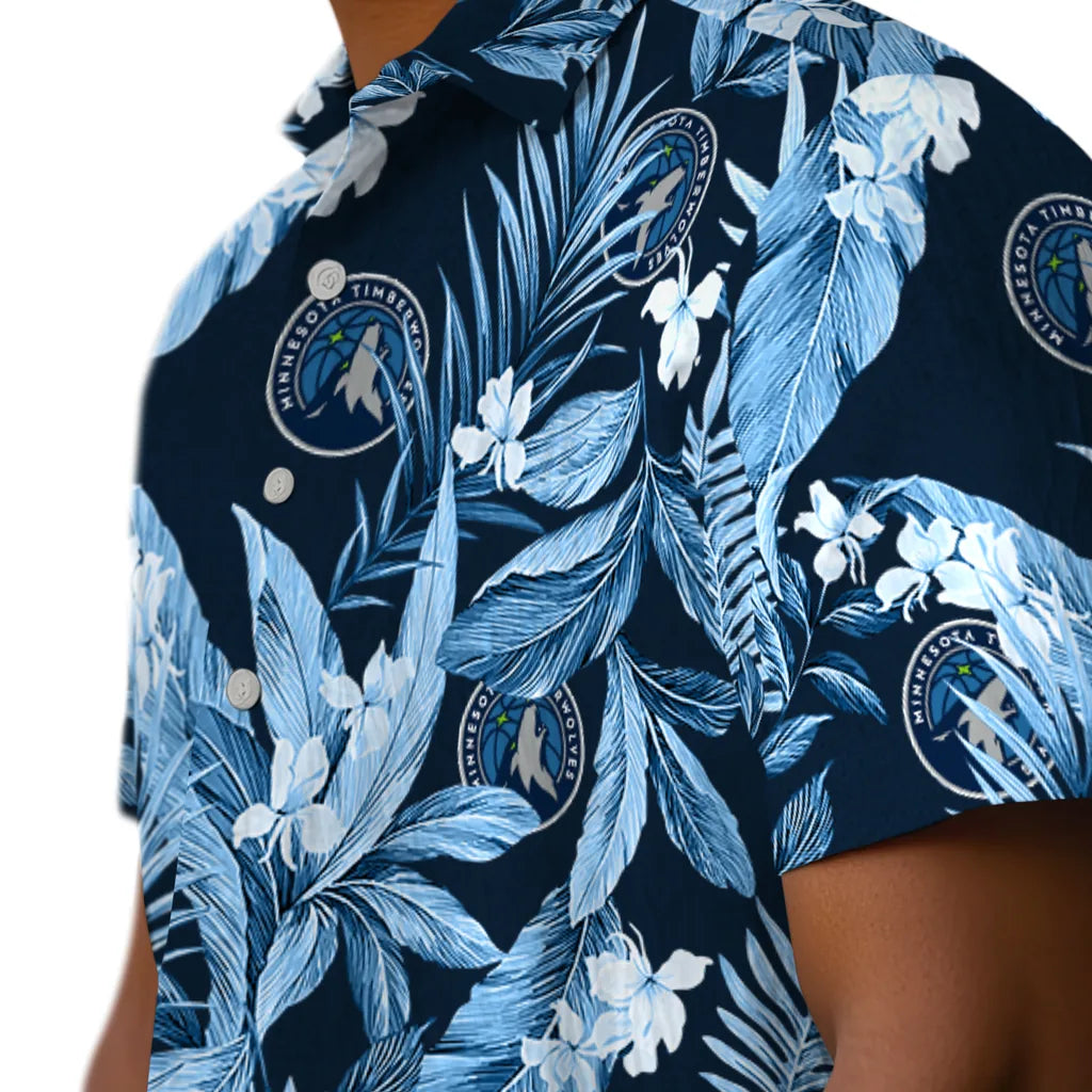 Minnesota Timberwolves Hawaiian Shirt - Palm Leaves | Hula Hawaiian Shirts