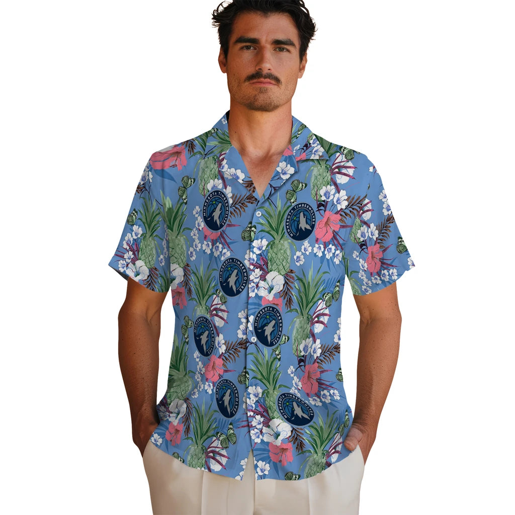 Minnesota Timberwolves Hawaiian Shirt - Pineapple Bouquet | Hula Hawaiian Shirts