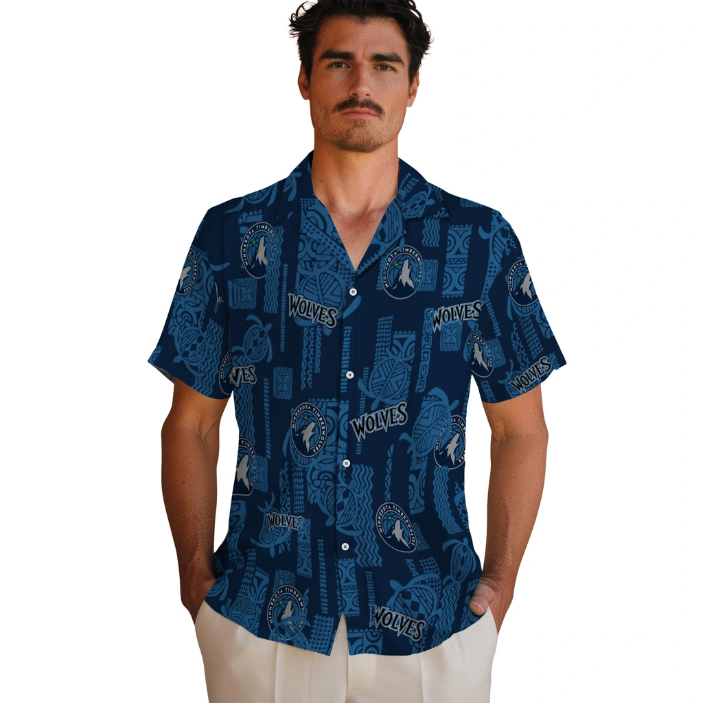 Minnesota Timberwolves Hawaiian Shirt - Turtle Lines | Hula Hawaiian Shirts