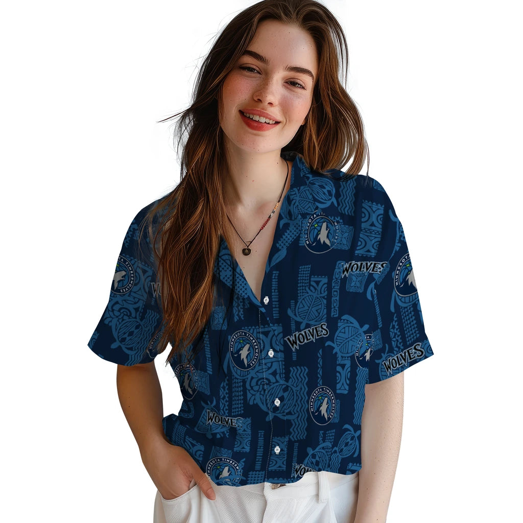 Minnesota Timberwolves Hawaiian Shirt - Turtle Lines | Hula Hawaiian Shirts