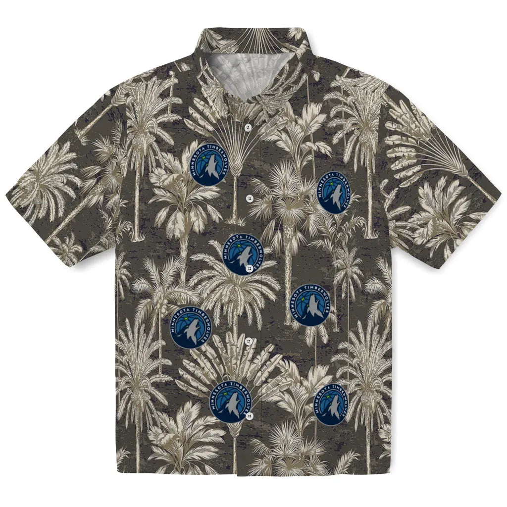 Minnesota Timberwolves Hawaiian Shirt - Vintage Palm Tree | Hula Hawaiian Shirts