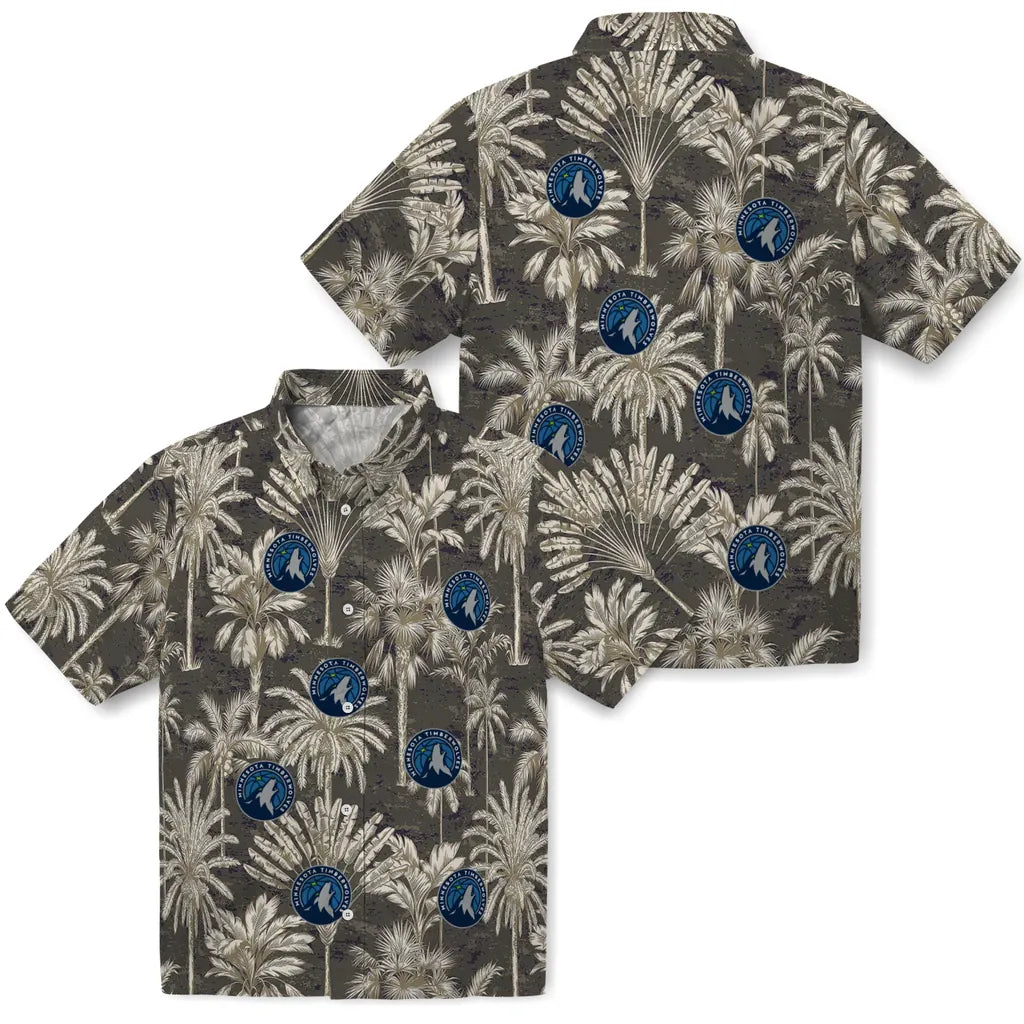 Minnesota Timberwolves Hawaiian Shirt - Vintage Palm Tree | Hula Hawaiian Shirts
