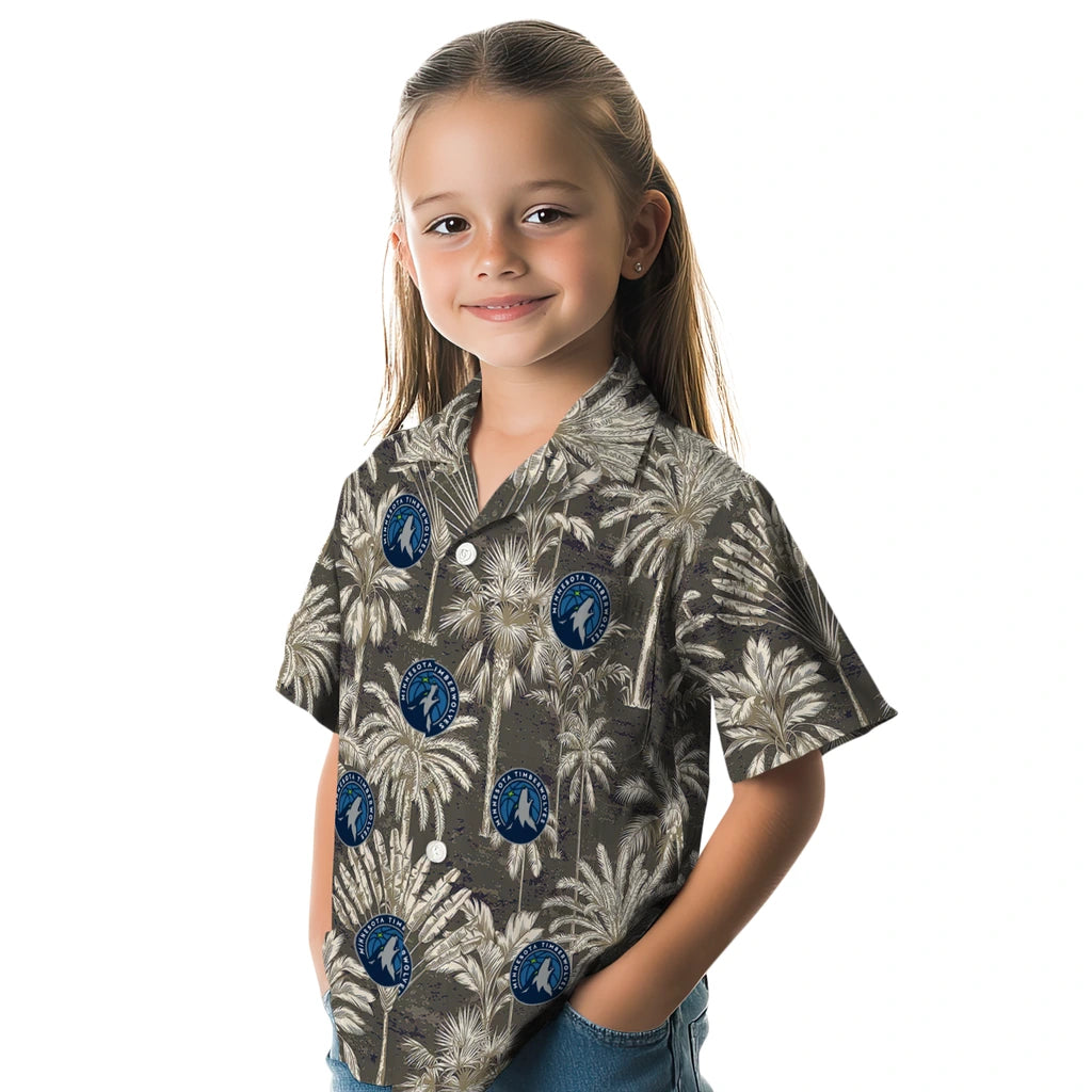 Minnesota Timberwolves Hawaiian Shirt - Vintage Palm Tree | Hula Hawaiian Shirts
