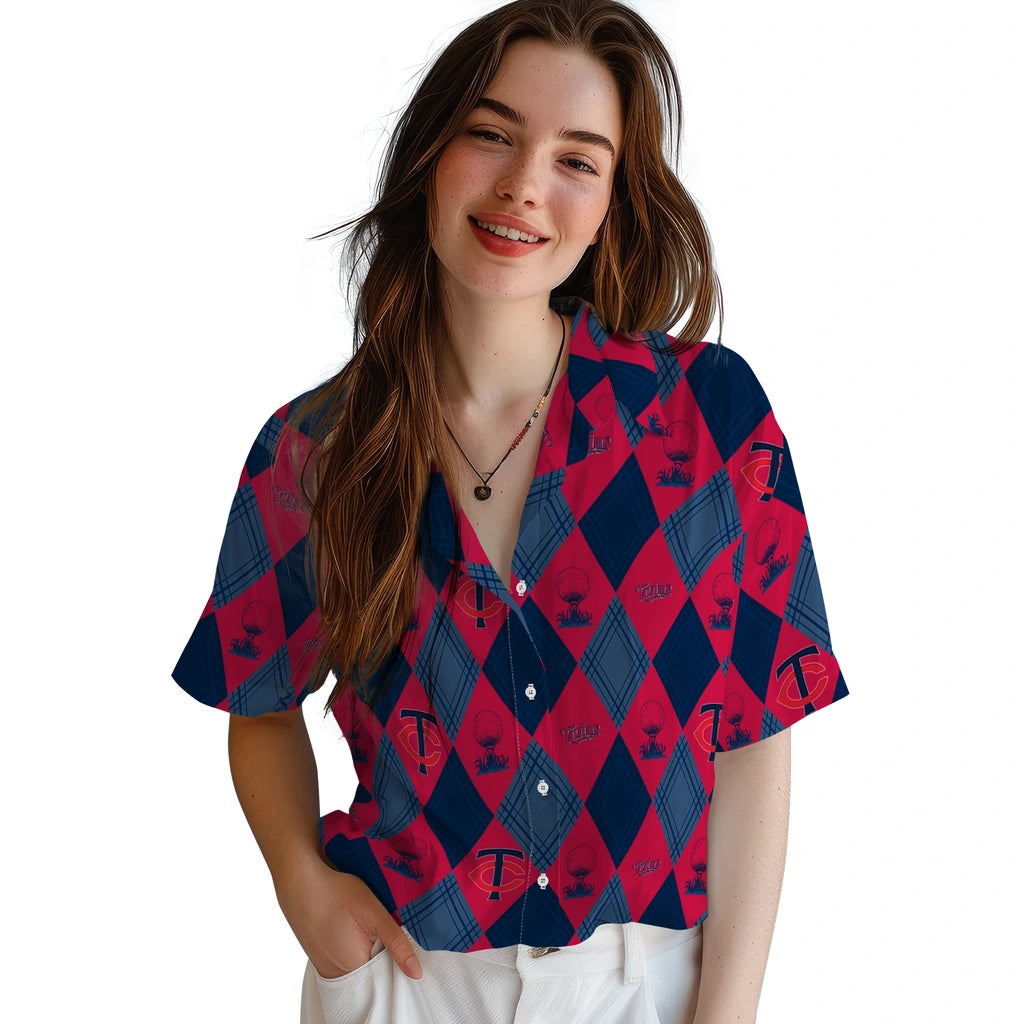 Minnesota Twins Hawaiian Shirt - Golfing Plaid | Hula Hawaiian Shirts