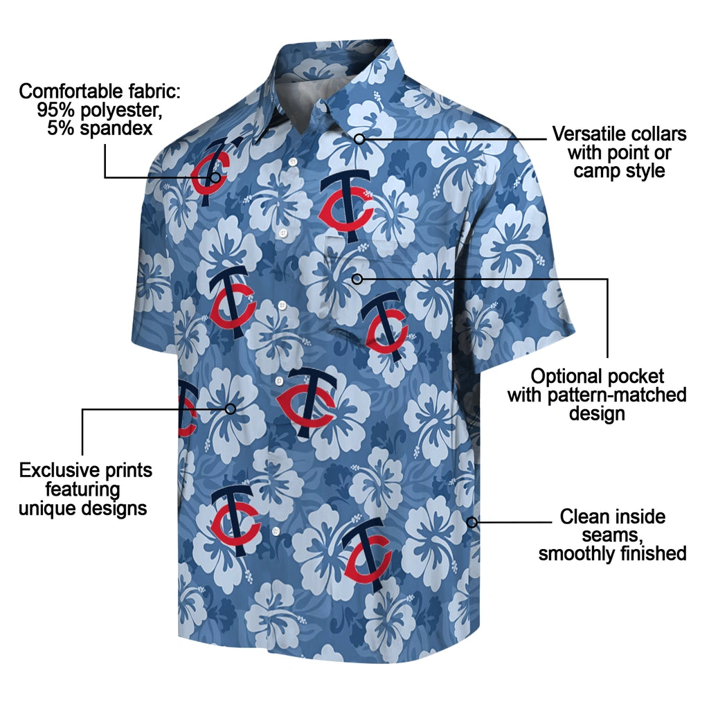 Minnesota Twins Hawaiian Shirt - Hibiscus Cluster | Hula Hawaiian Shirts