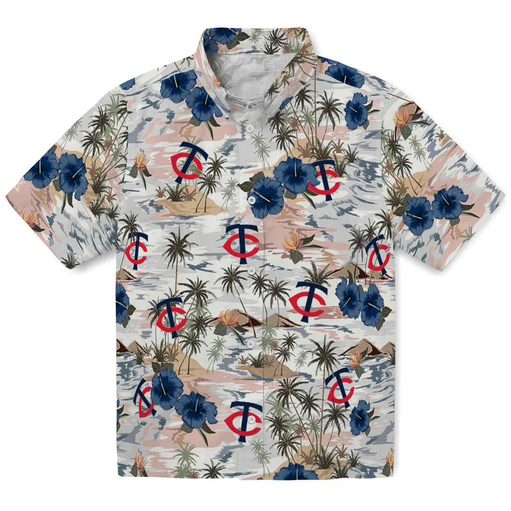 Minnesota Twins Hawaiian Shirt - Hibiscus Seaside | Hula Hawaiian Shirts
