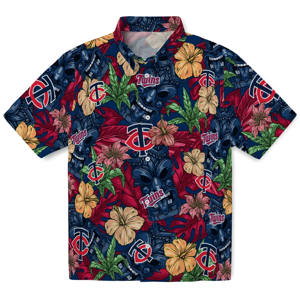 Minnesota Twins Hawaiian Shirt - Hibiscus Tiki Jungle | Hula Hawaiian Shirts