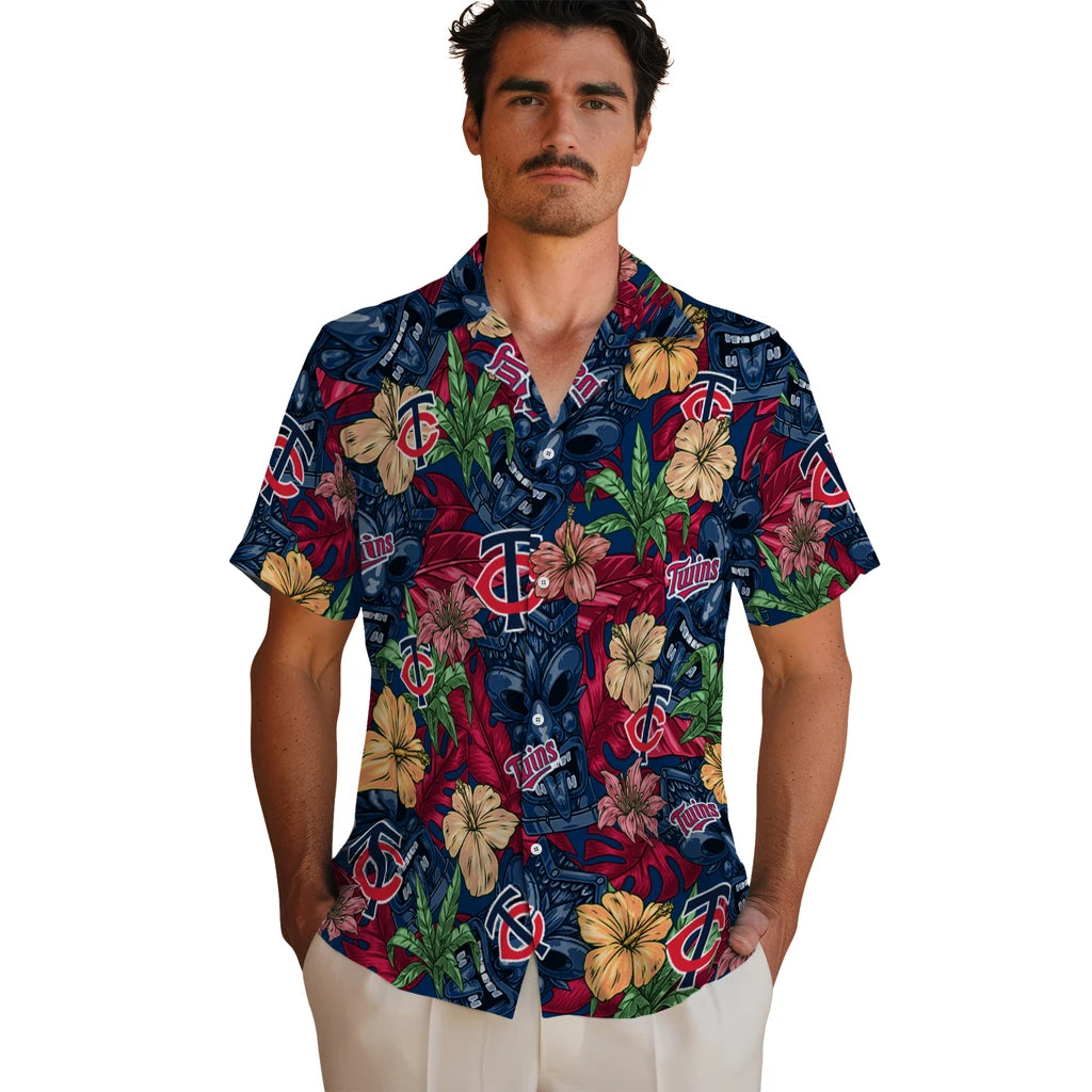 Minnesota Twins Hawaiian Shirt - Hibiscus Tiki Jungle | Hula Hawaiian Shirts