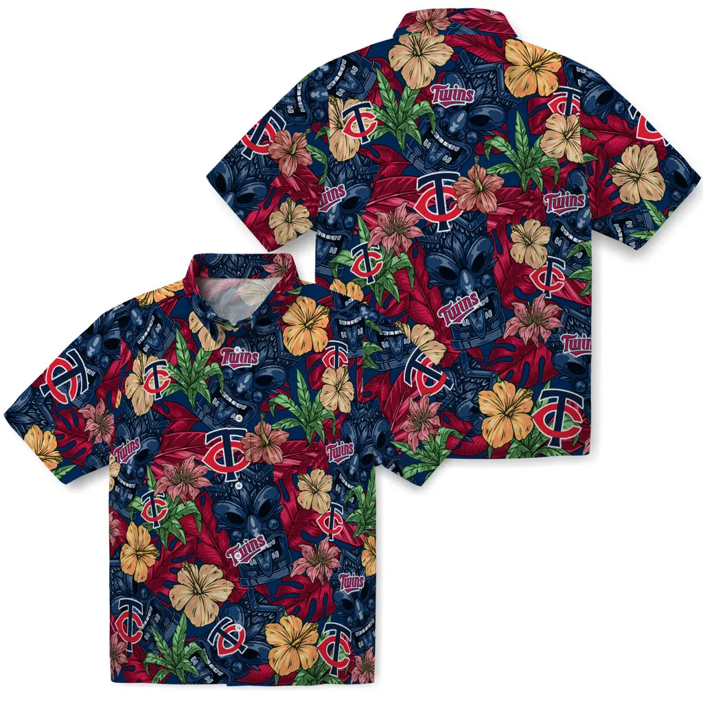 Minnesota Twins Hawaiian Shirt - Hibiscus Tiki Jungle | Hula Hawaiian Shirts