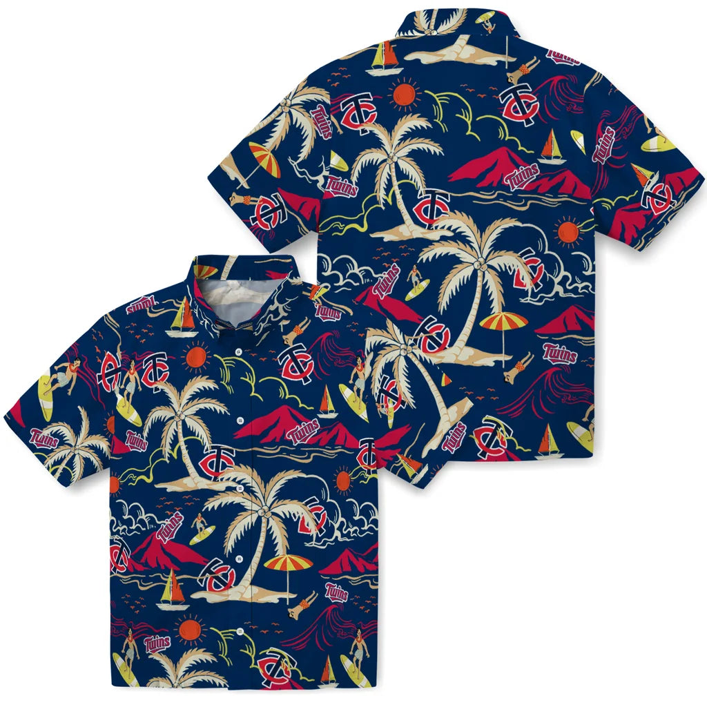 Minnesota Twins Hawaiian Shirt - Palm Tree Island | Hula Hawaiian Shirts