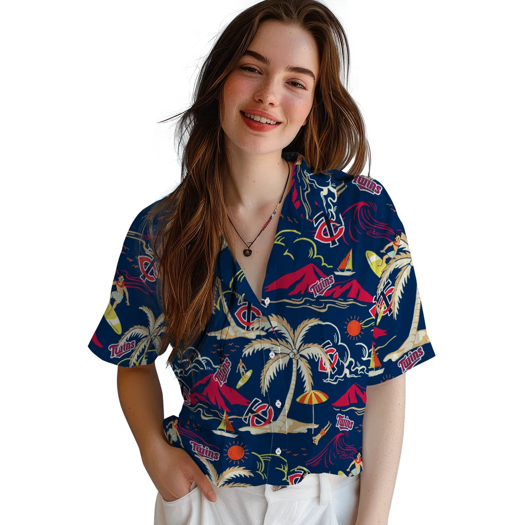 Minnesota Twins Hawaiian Shirt - Palm Tree Island | Hula Hawaiian Shirts