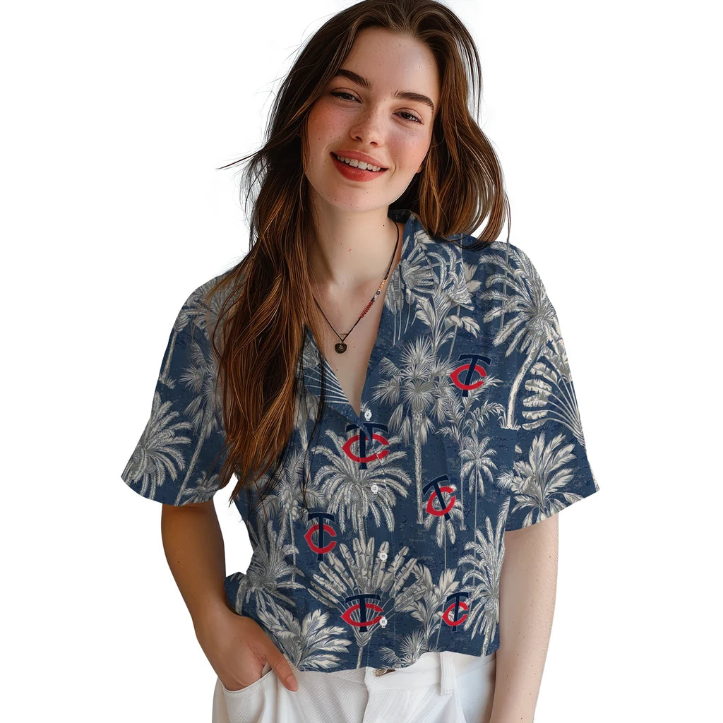 Minnesota Twins Hawaiian Shirt - Vintage Palm Tree | Hula Hawaiian Shirts