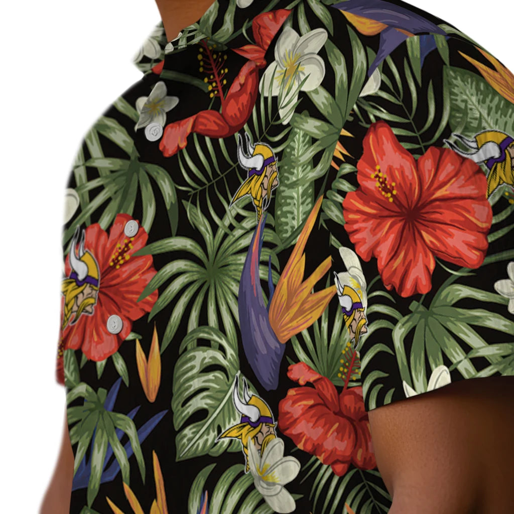 Minnesota Vikings Hawaiian Shirt - Hawaii Floral Hibiscus | Hula Hawaiian Shirts