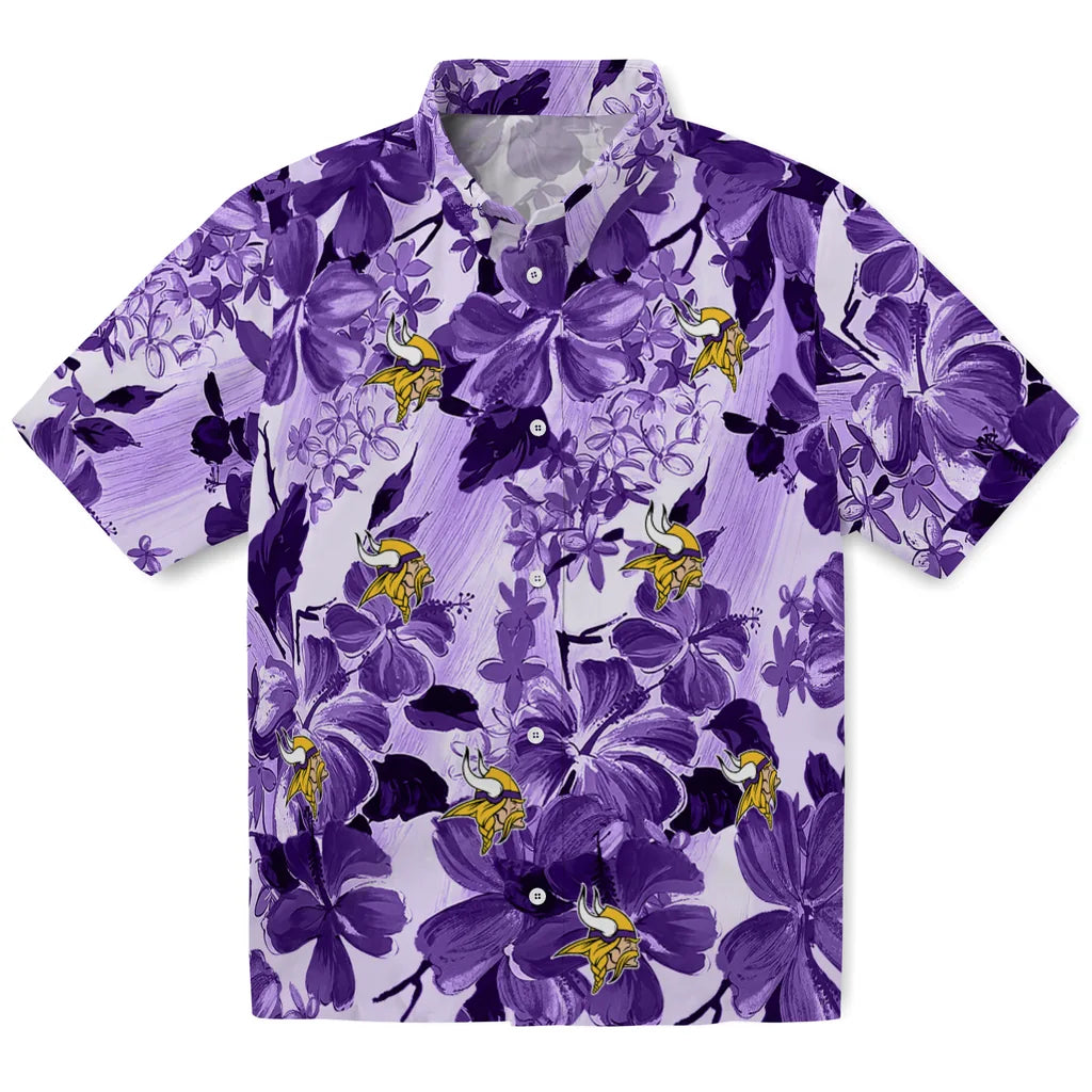 Minnesota Vikings Hawaiian Shirt - Hibiscus Arrangement | Hula Hawaiian Shirts