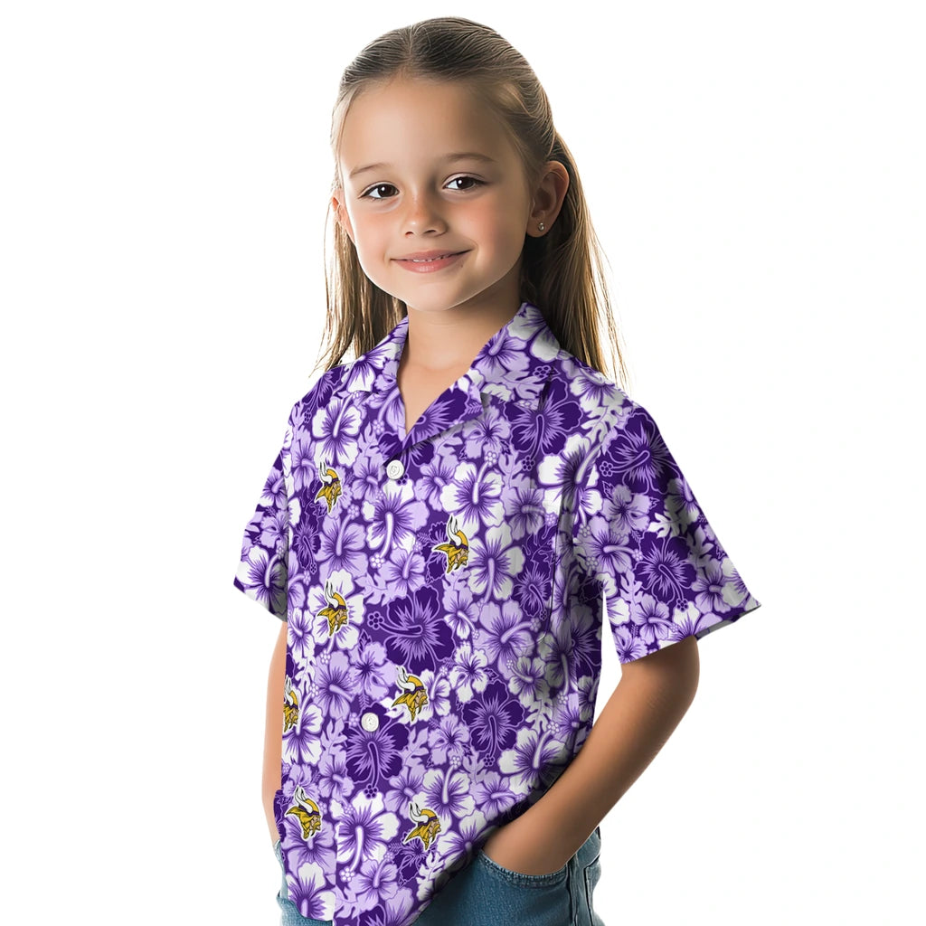 Minnesota Vikings Hawaiian Shirt - Hibiscus Blooms | Hula Hawaiian Shirts