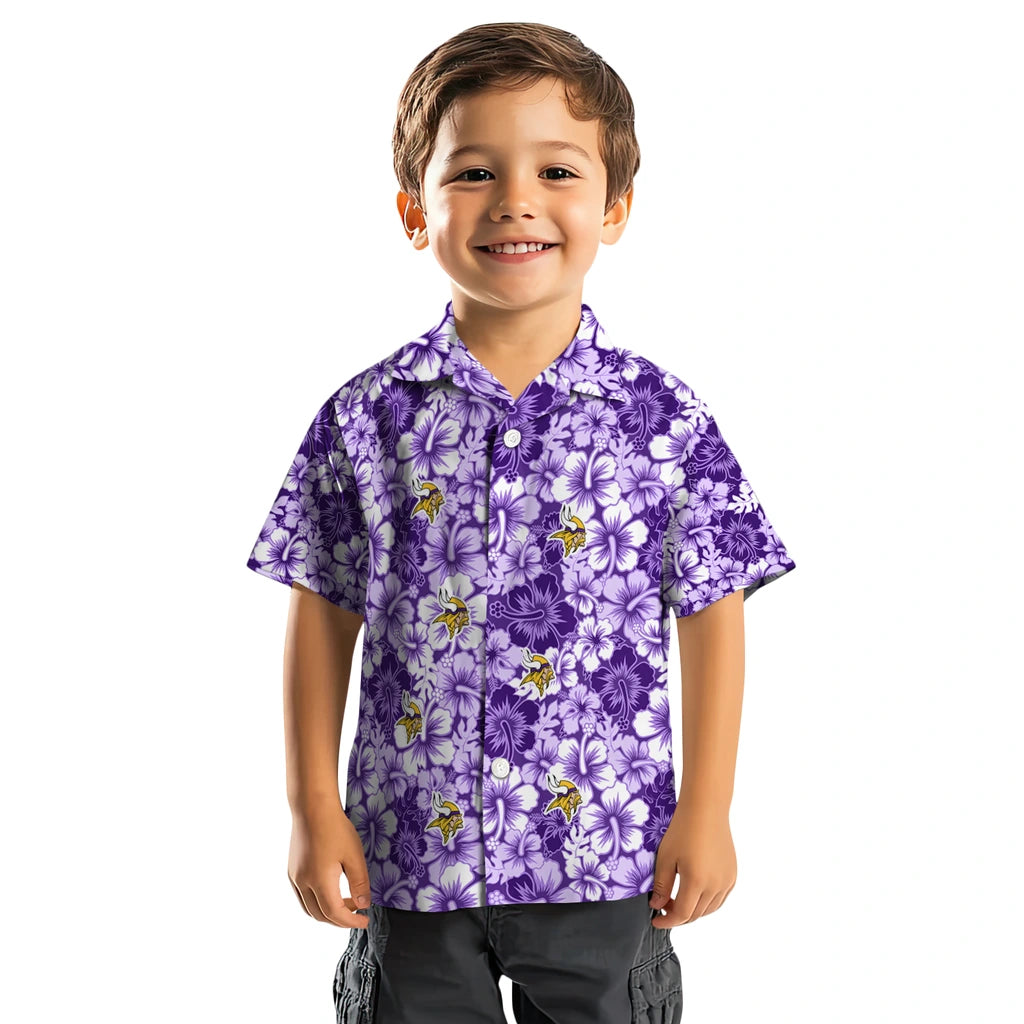 Minnesota Vikings Hawaiian Shirt - Hibiscus Blooms | Hula Hawaiian Shirts