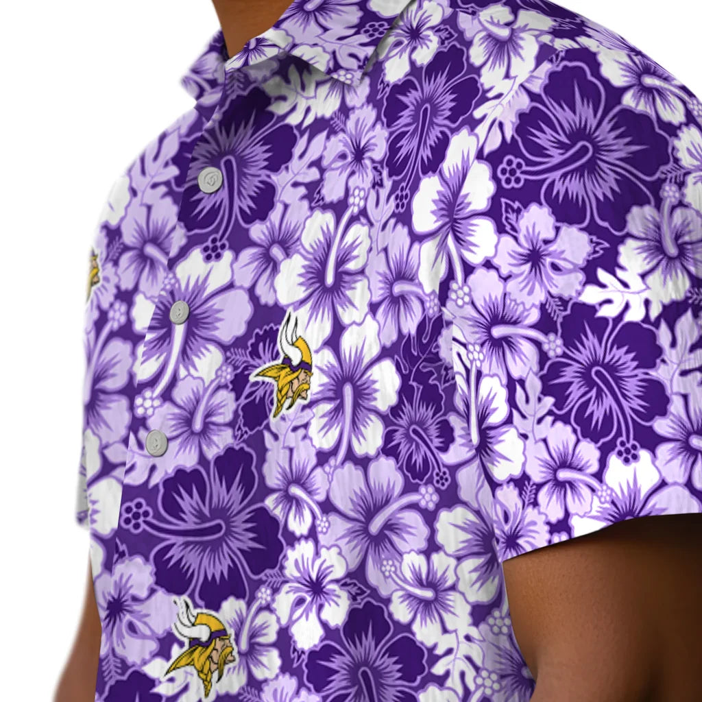 Minnesota Vikings Hawaiian Shirt - Hibiscus Blooms | Hula Hawaiian Shirts