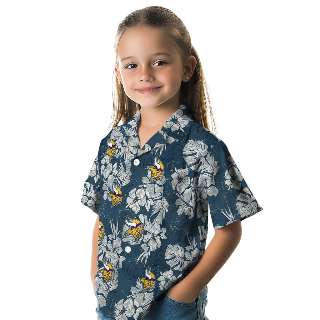 Minnesota Vikings Hawaiian Shirt - Hibiscus Flowers | Hula Hawaiian Shirts