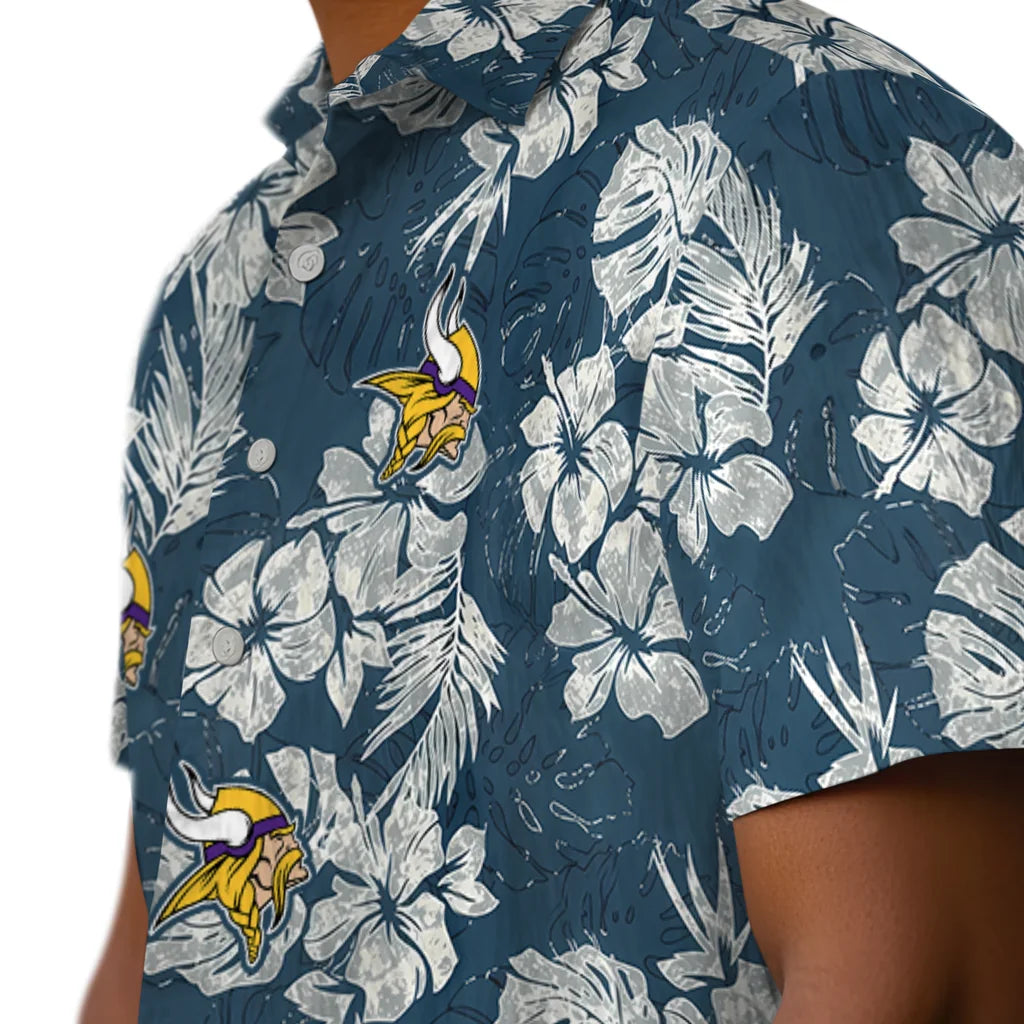 Minnesota Vikings Hawaiian Shirt - Hibiscus Flowers | Hula Hawaiian Shirts