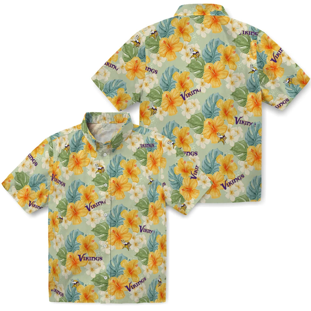 Minnesota Vikings Hawaiian Shirt - Hibiscus Mood | Hula Hawaiian Shirts
