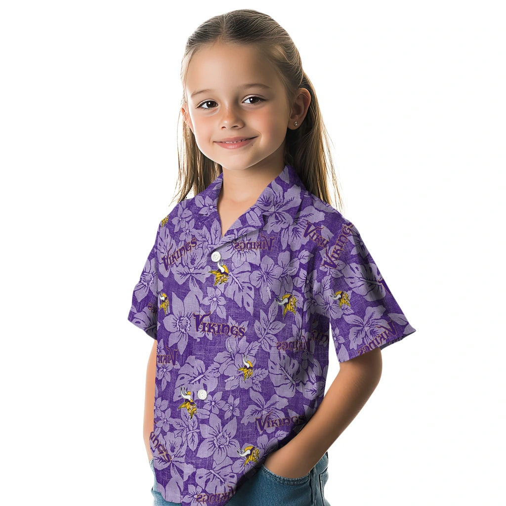 Minnesota Vikings Hawaiian Shirt - Hibiscus Oasis | Hula Hawaiian Shirts