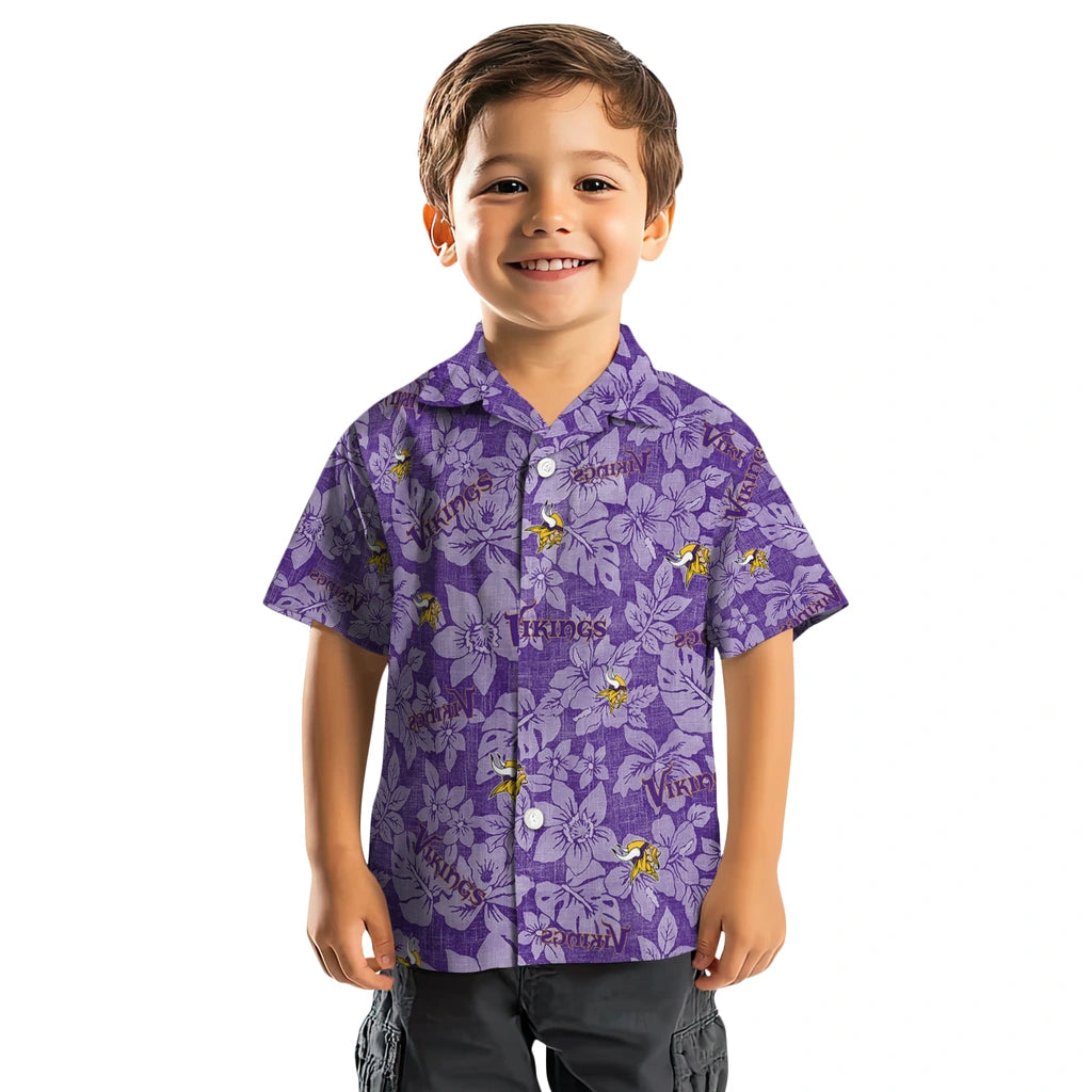 Minnesota Vikings Hawaiian Shirt - Hibiscus Oasis | Hula Hawaiian Shirts
