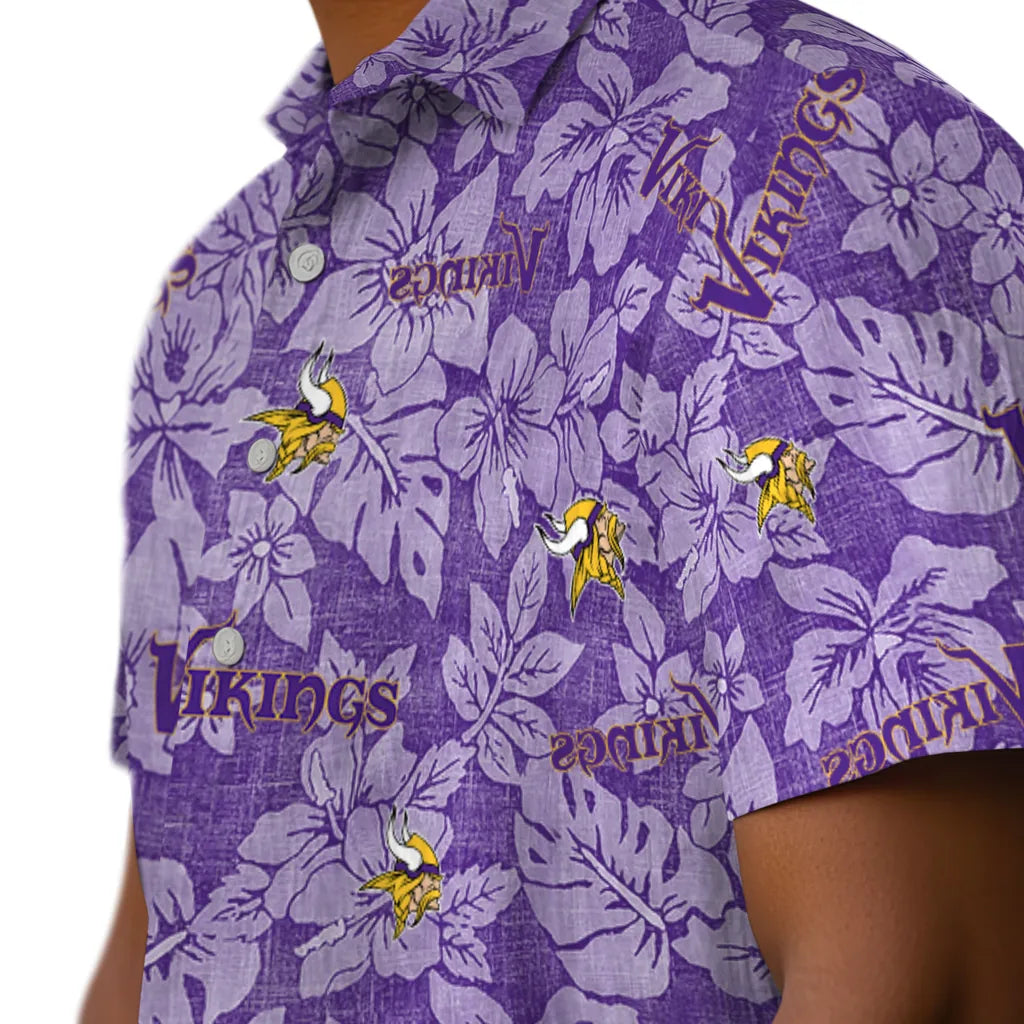 Minnesota Vikings Hawaiian Shirt - Hibiscus Oasis | Hula Hawaiian Shirts