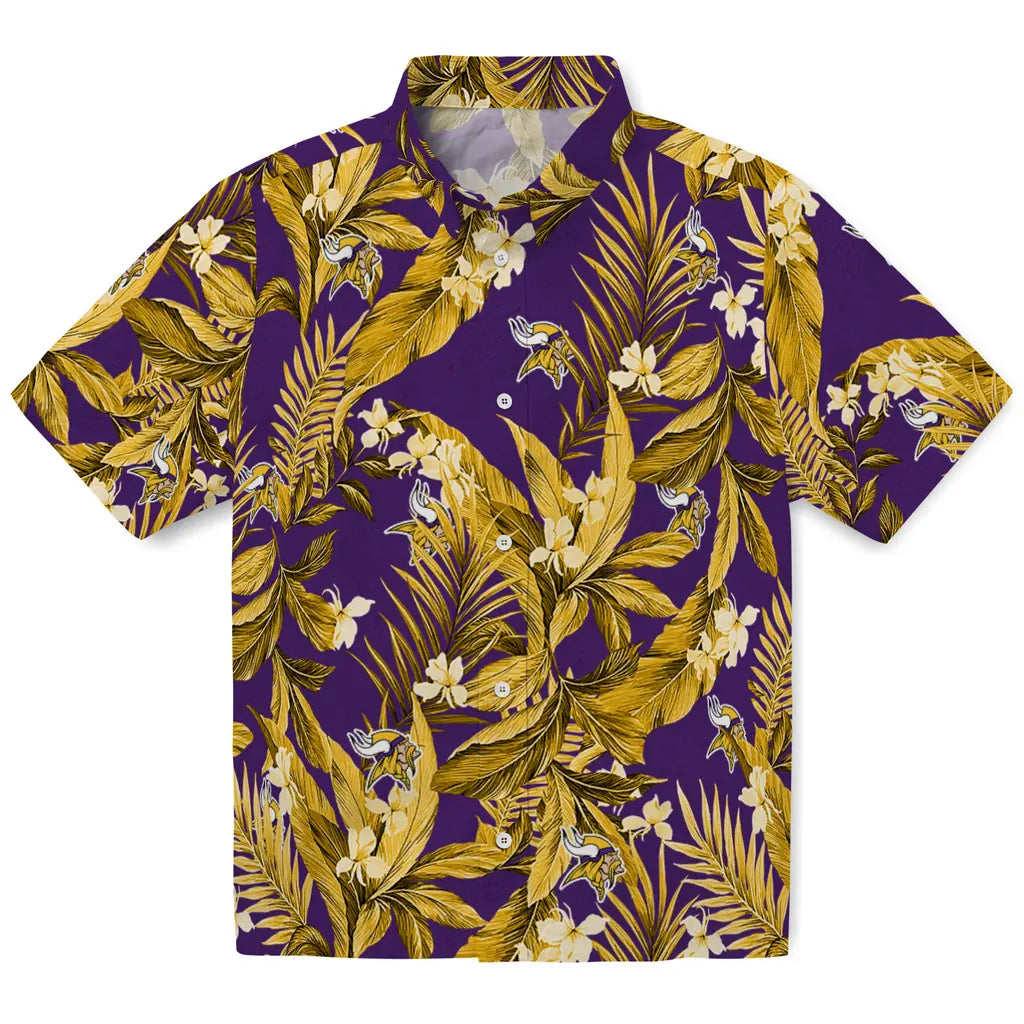 Minnesota Vikings Hawaiian Shirt - Palm Leaves | Hula Hawaiian Shirts