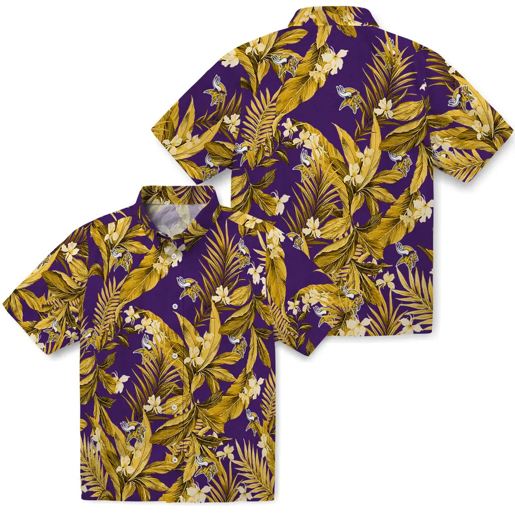 Minnesota Vikings Hawaiian Shirt - Palm Leaves | Hula Hawaiian Shirts