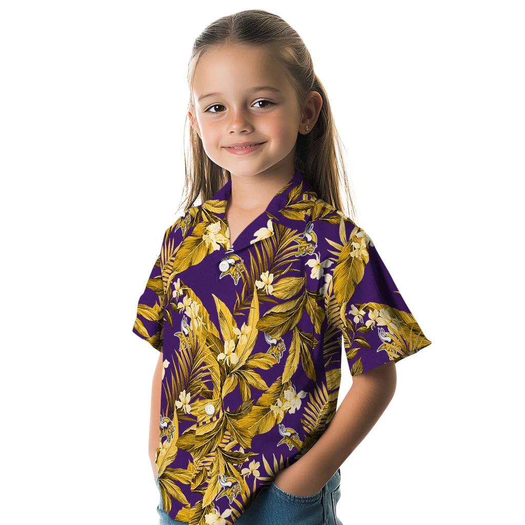 Minnesota Vikings Hawaiian Shirt - Palm Leaves | Hula Hawaiian Shirts