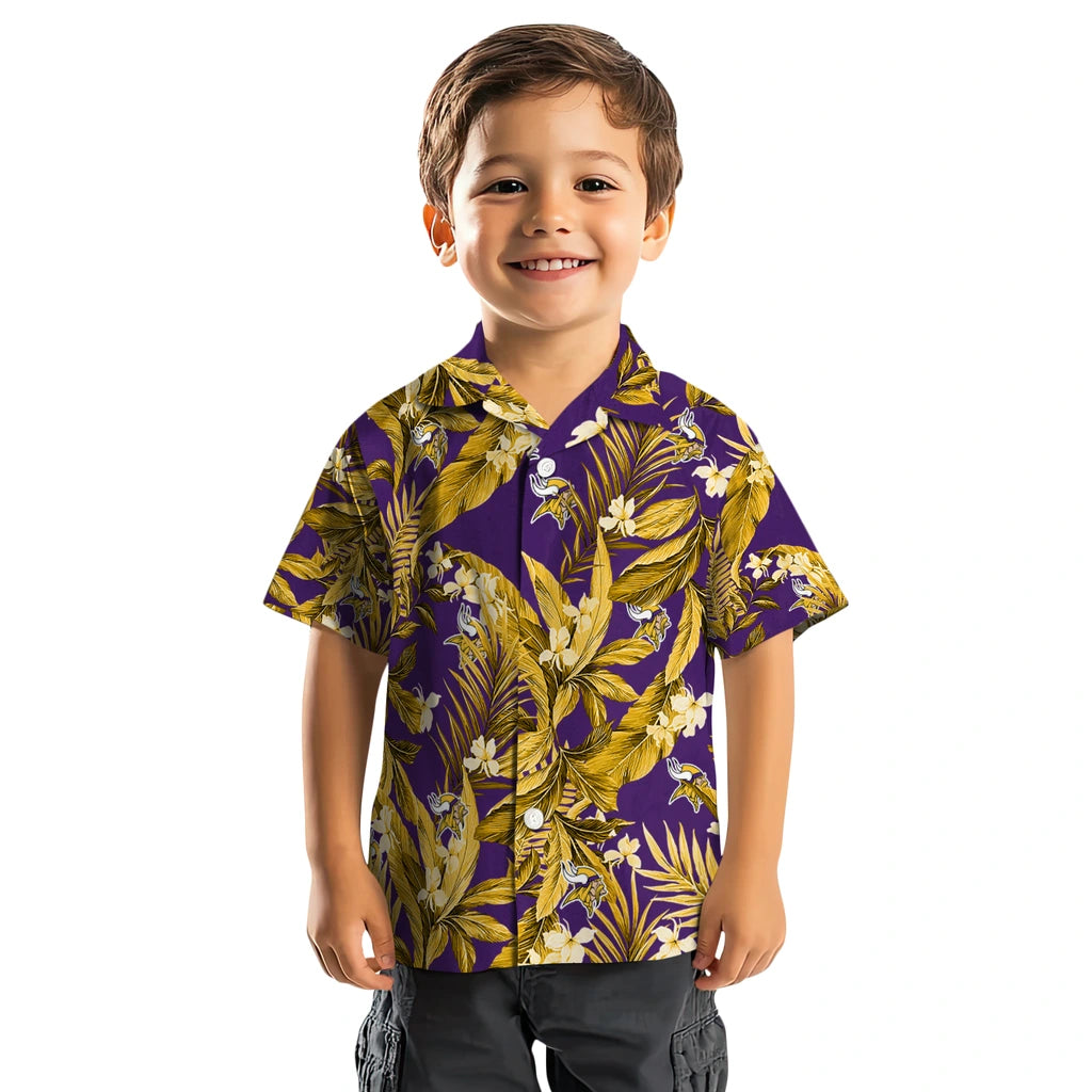 Minnesota Vikings Hawaiian Shirt - Palm Leaves | Hula Hawaiian Shirts