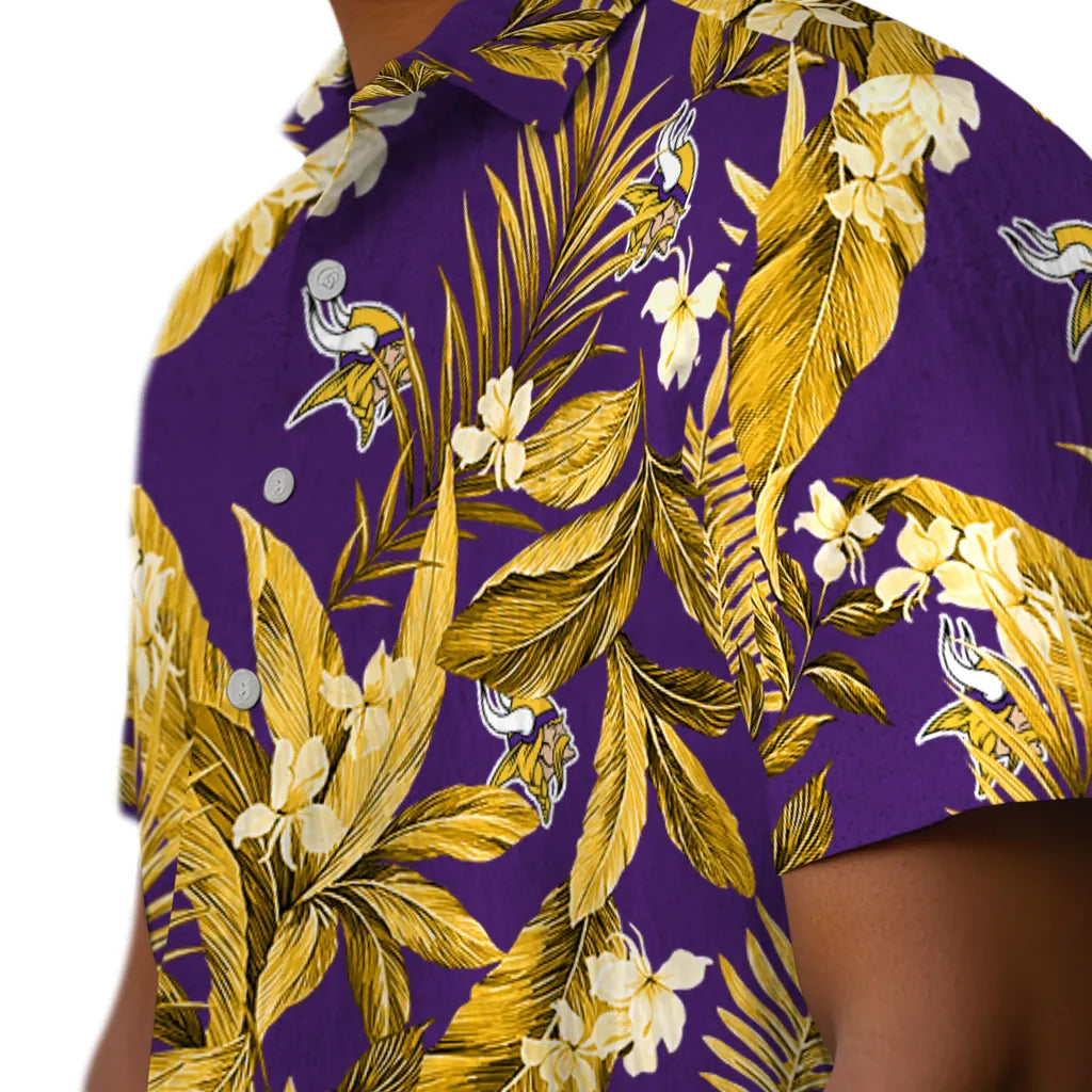 Minnesota Vikings Hawaiian Shirt - Palm Leaves | Hula Hawaiian Shirts