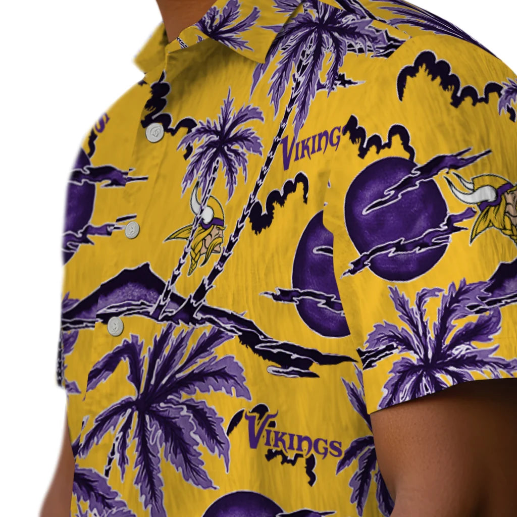 Minnesota Vikings Hawaiian Shirt - Palm Sunset | Hula Hawaiian Shirts