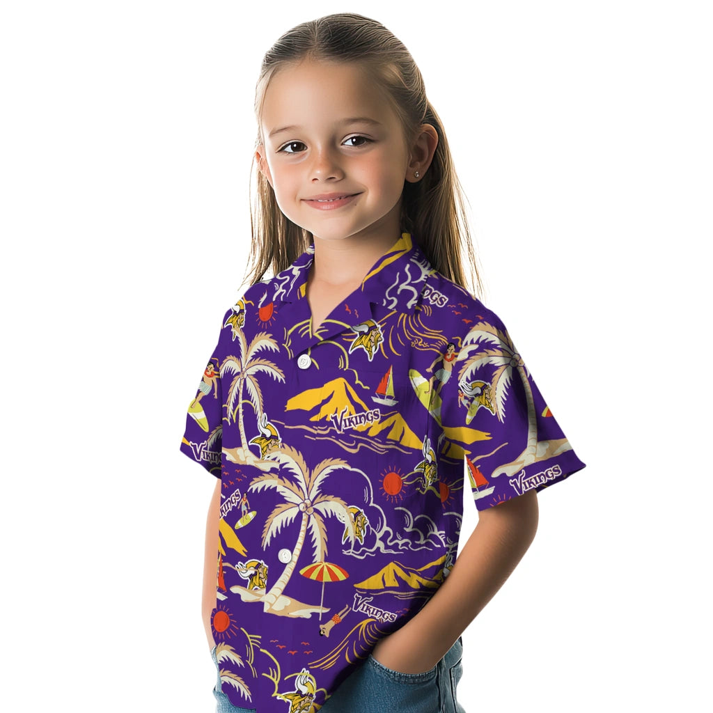 Minnesota Vikings Hawaiian Shirt - Palm Tree Island | Hula Hawaiian Shirts