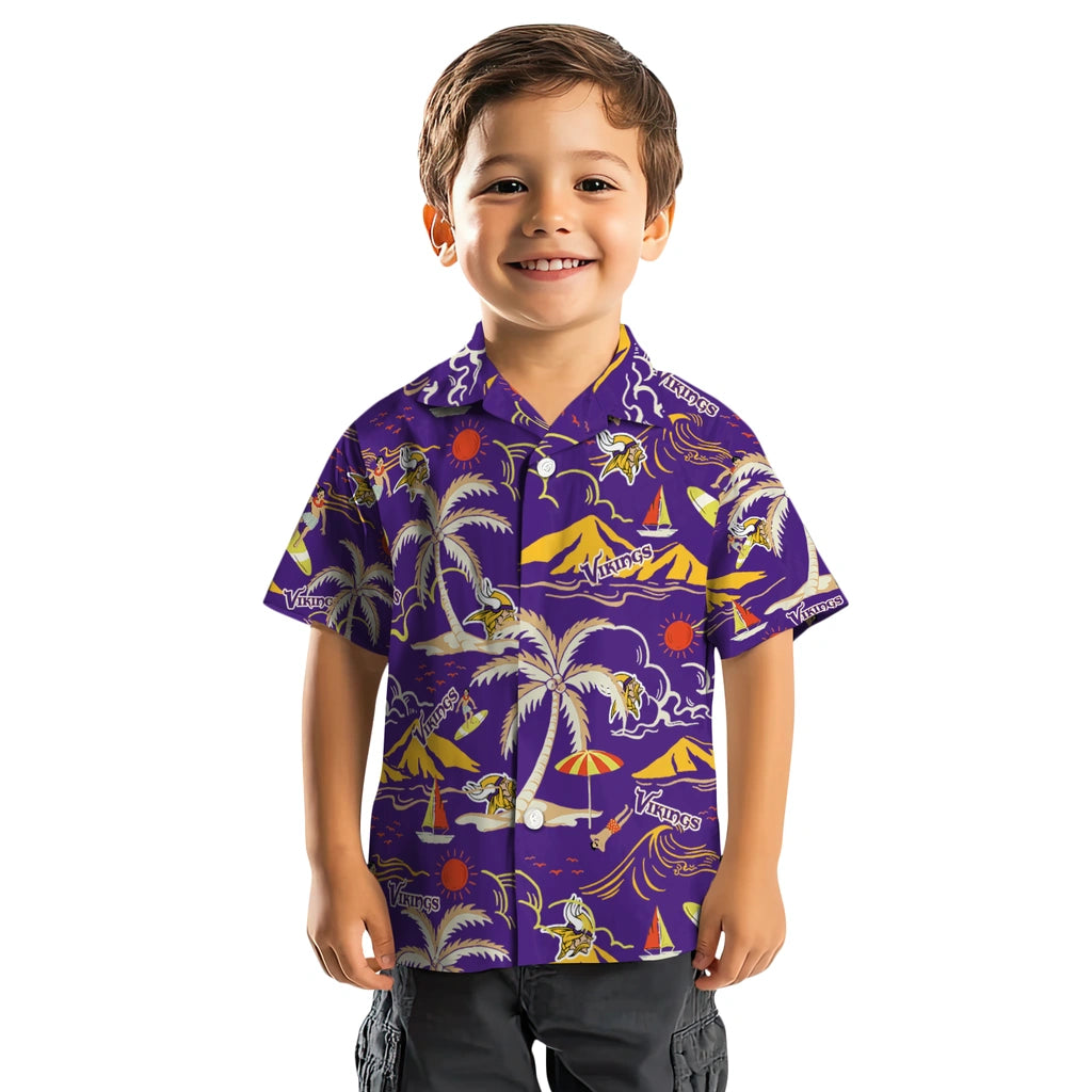 Minnesota Vikings Hawaiian Shirt - Palm Tree Island | Hula Hawaiian Shirts