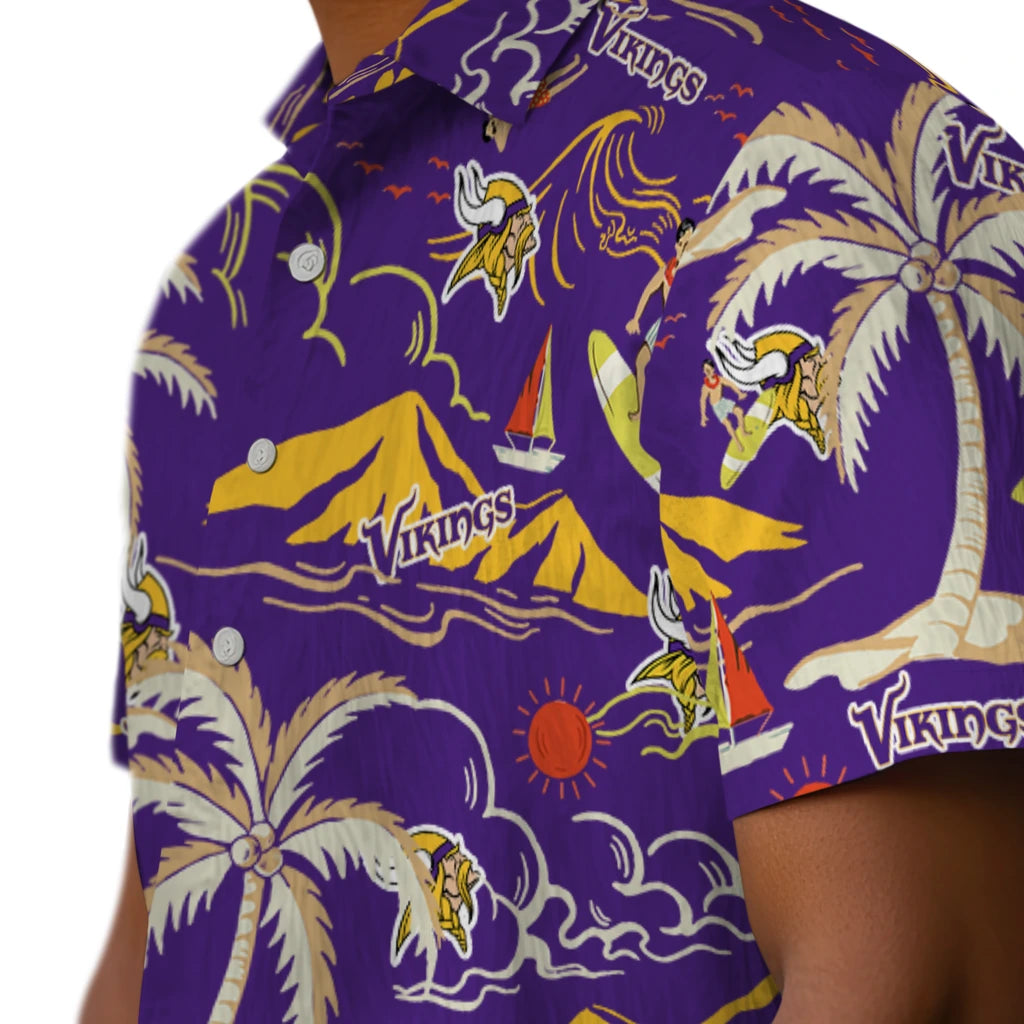 Minnesota Vikings Hawaiian Shirt - Palm Tree Island | Hula Hawaiian Shirts