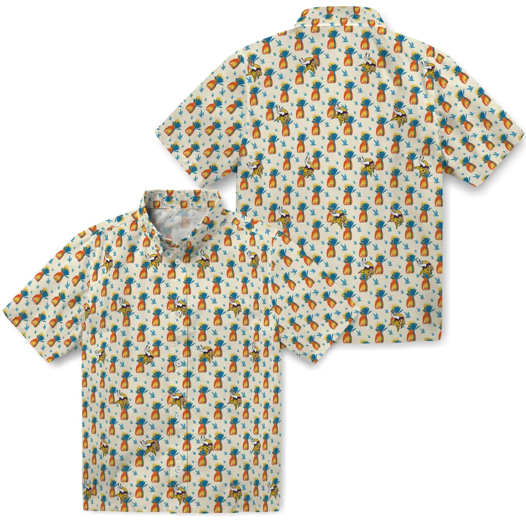 Minnesota Vikings Hawaiian Shirt - Pineapple Delight | Hula Hawaiian Shirts
