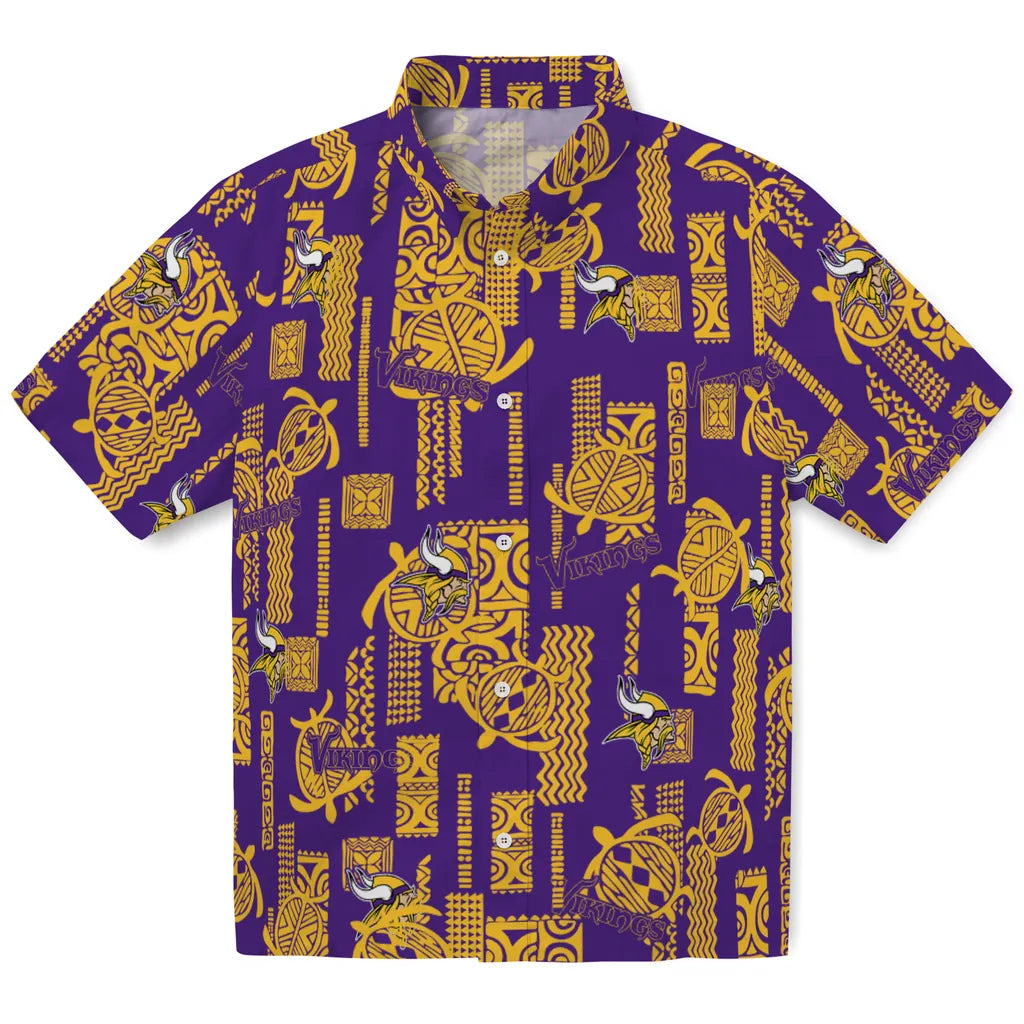 Minnesota Vikings Hawaiian Shirt - Turtle Lines | Hula Hawaiian Shirts