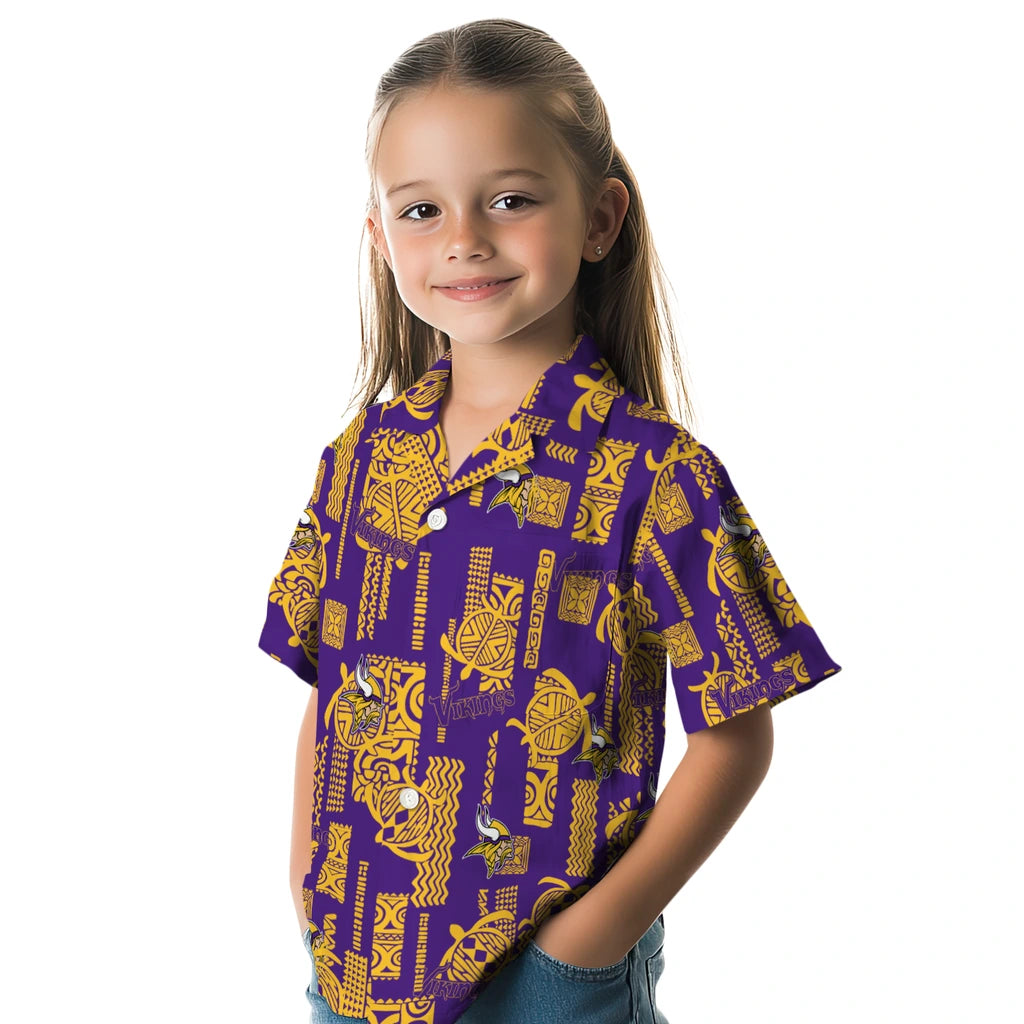 Minnesota Vikings Hawaiian Shirt - Turtle Lines | Hula Hawaiian Shirts